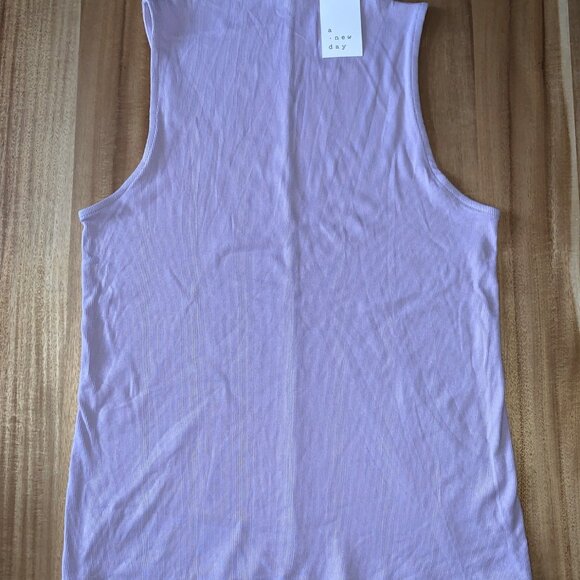 A New Day Womens Violet Mock Neck Ribbed Sleeveless Tank Top Size XL - Picture 7 of 11